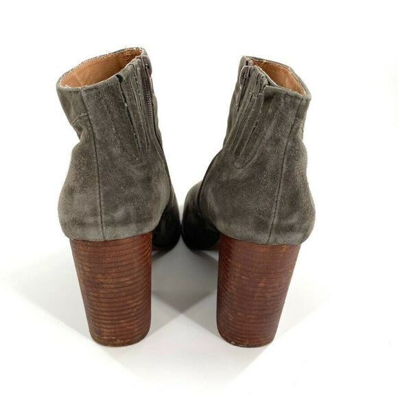 Jeffrey Campbell Womens Ankle Boots Block Heel Booties Gray Green Suede 9 - Picture 3 of 7